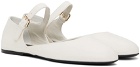 CO White Round Toe D'Orsay Ballerina Flats