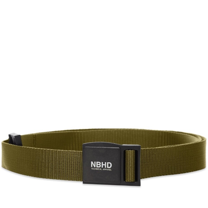 Photo: Neighborhood Men's Solid Tech Belt in Olive Drab