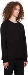 Les Tien Black Rolled Neck Long Sleeve T-Shirt