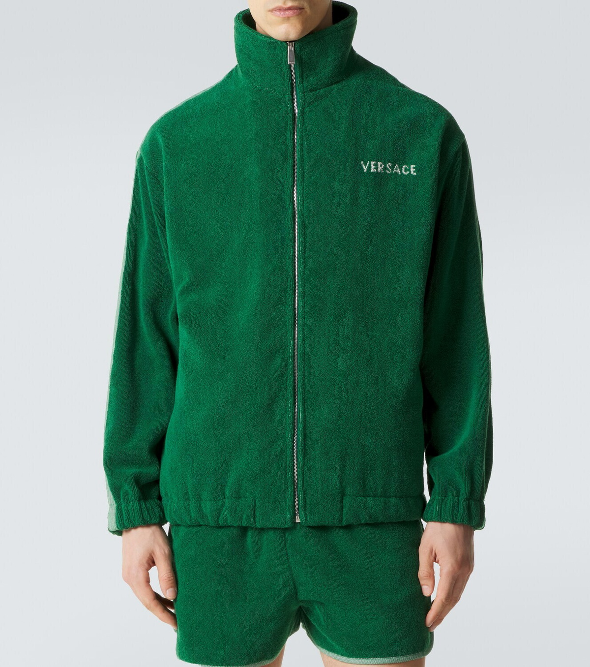 Versace Medusa cotton terry zip-up sweatshirt