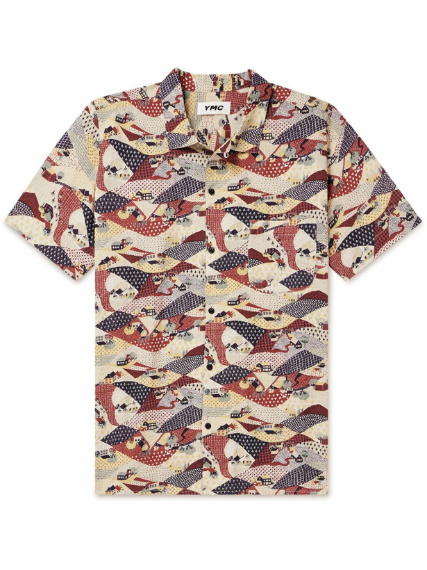 Photo: YMC - Malick Printed Cotton-Blend Seersucker Shirt - Red