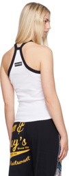 Marine Serre SSENSE Exclusive White Ribbed Tank Top