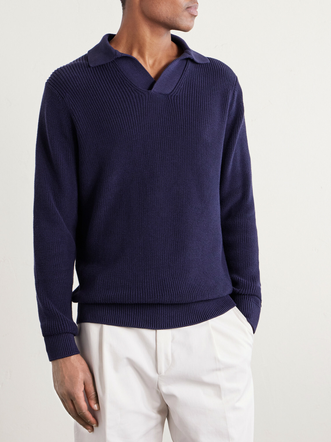Thom Sweeney - Cotton Polo Sweater - Blue