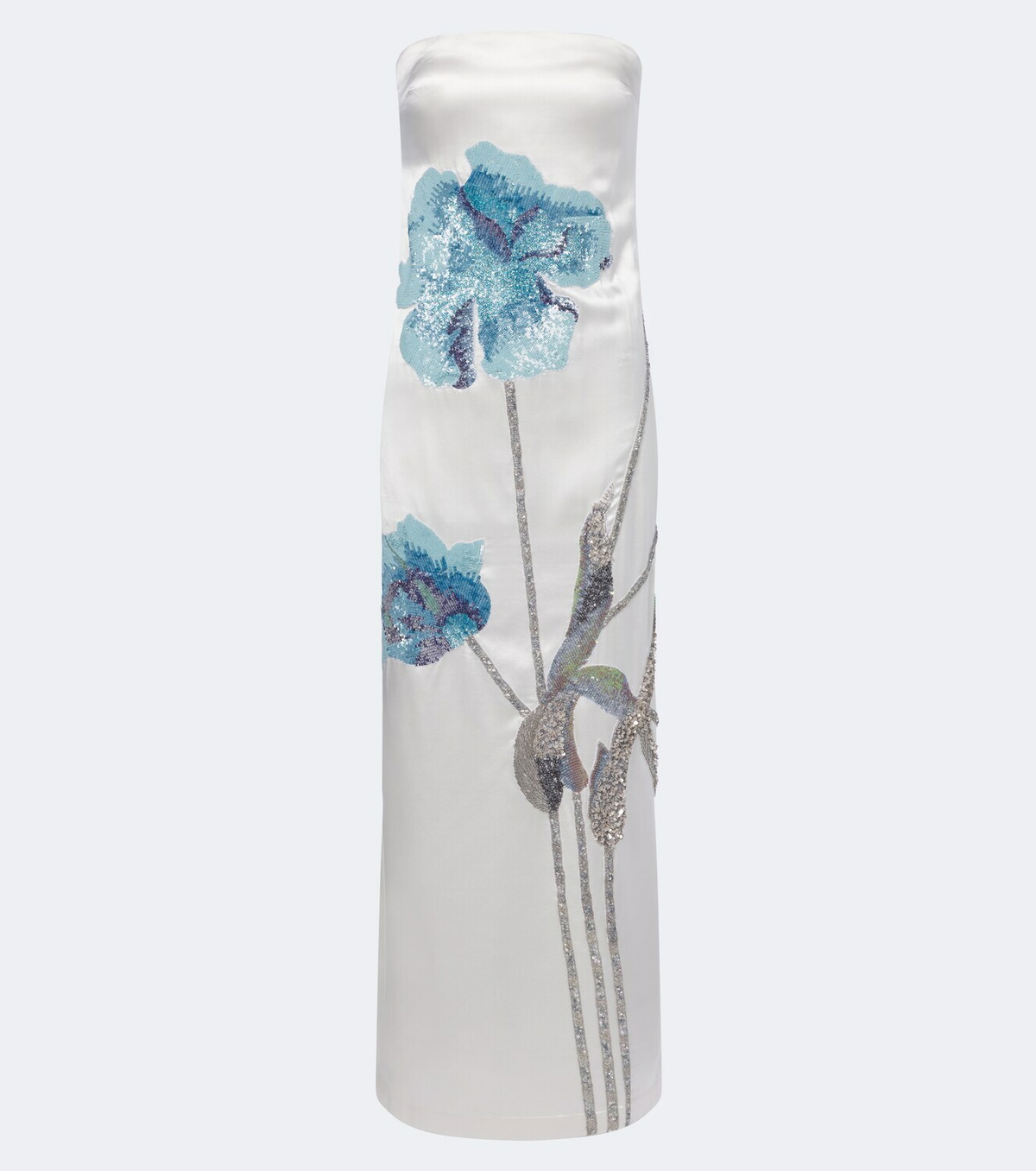 Là Fuori Floral sequined sik satin gown