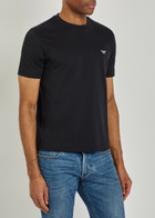 Emporio Armani Logo-embroidered Cotton T-shirt Navy