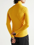 Moncler Grenoble - Ribbed Stretch-Jersey Half-Zip Base Layer - Yellow