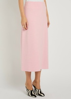 Khaite Patri Wool-blend Midi Skirt Light Pink