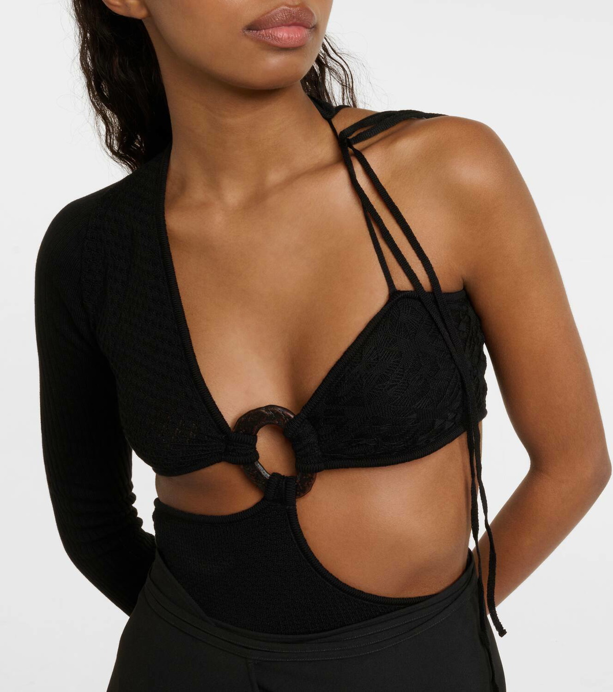 Roberta Einer Legato asymmetric cotton bodysuit