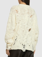 ACNE STUDIOS Kolda Distressed Cable Knit Wool Sweater