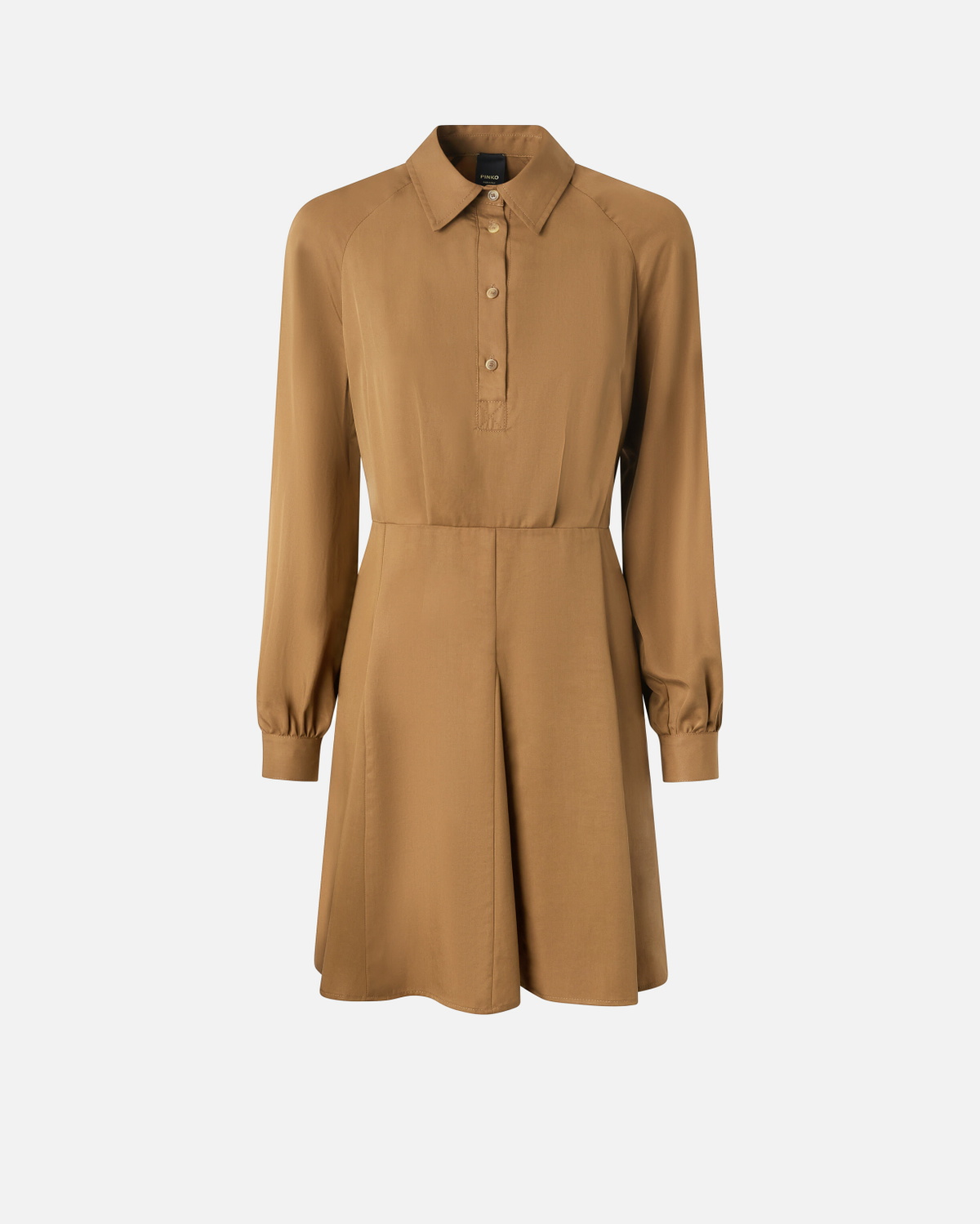 Pinko Soft Textured Shirt Dress Brown   Wood Thrush