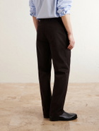 Purdey - Straight-Leg Stretch Cotton-Twill Trousers - Brown