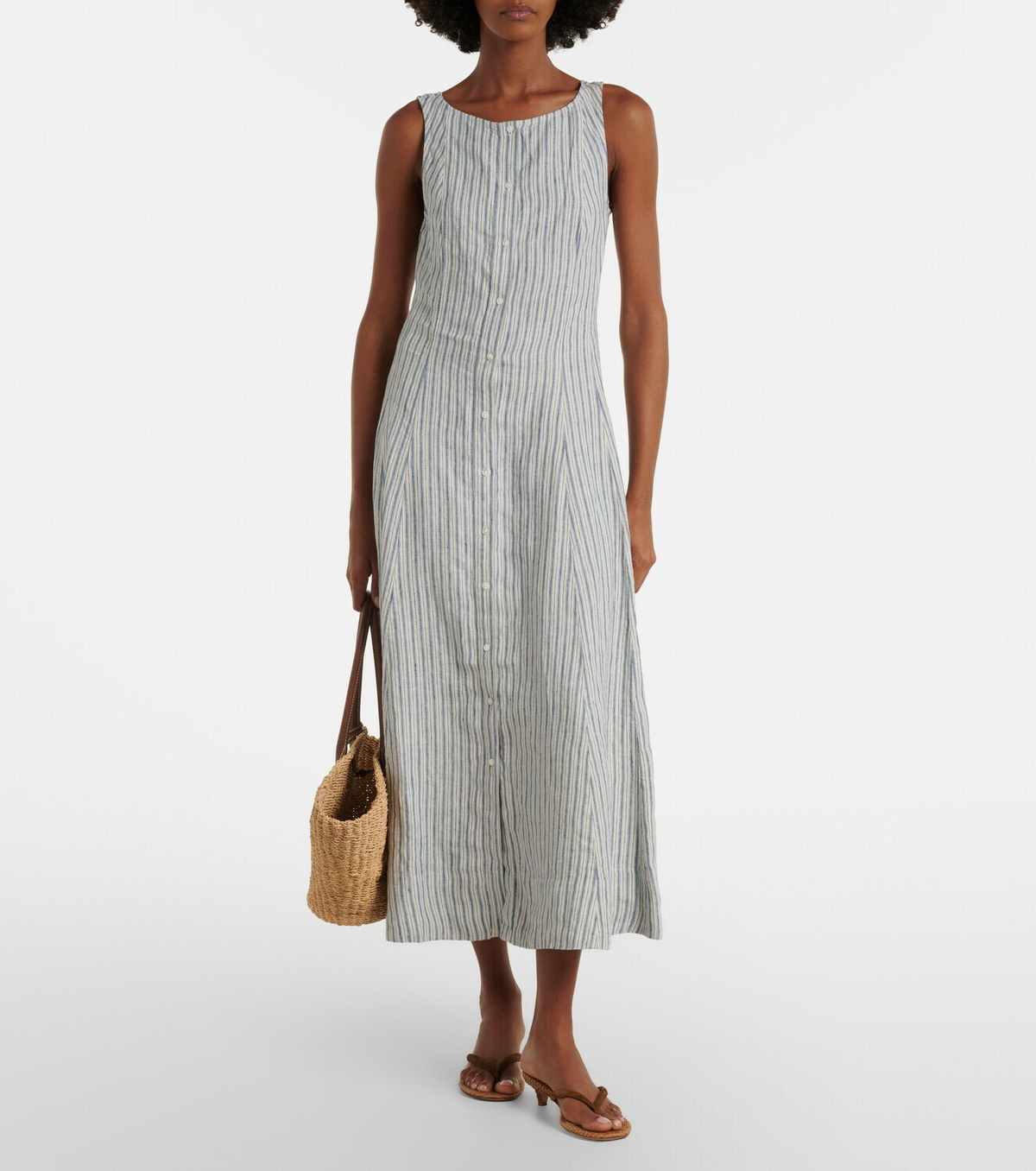 Polo Ralph Lauren Striped linen midi dress