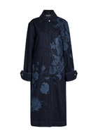 Erdem Floral-print Denim Coat Indigo