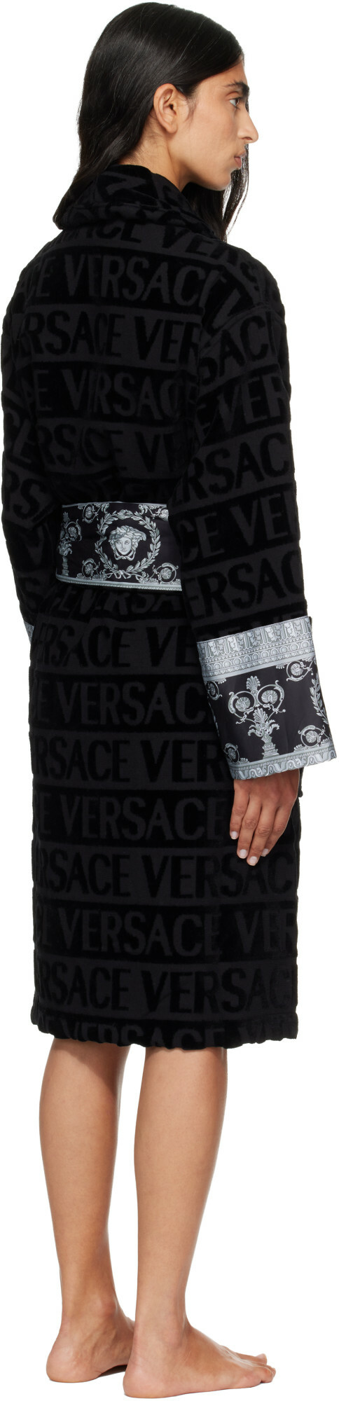 Versace Black 'I Heart Baroque' Bathrobe