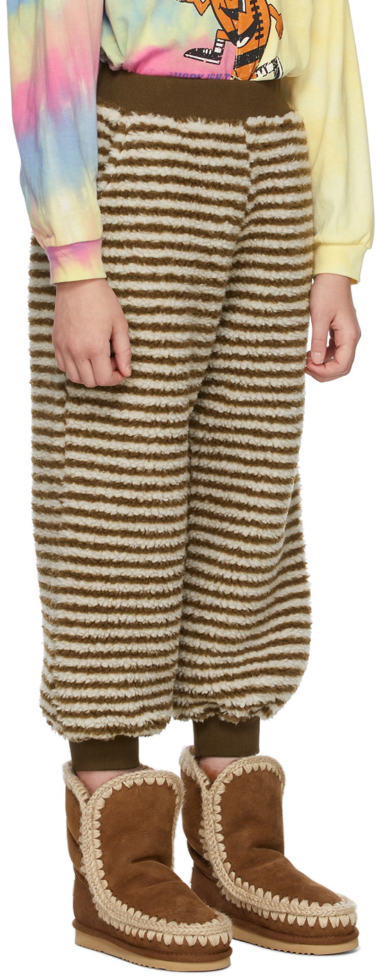 Luckytry Kids Brown Striped Dumbled Lounge Pants