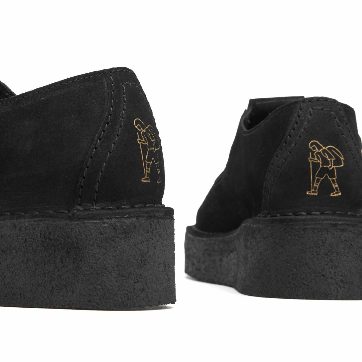 Clarks Originals Women's Trek Wedge T-Bar in Black Suede