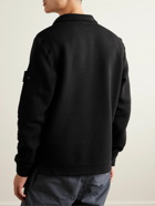 Stone Island - Ghost Fleece-Back Jersey Half-Zip Sweatshirt - Black