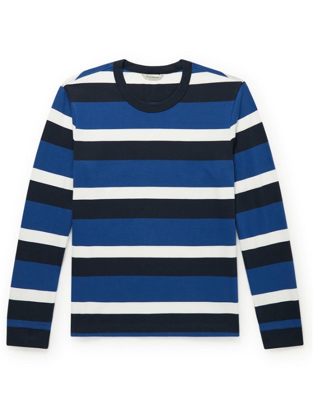 Photo: Club Monaco - Striped Cotton-Jersey T-Shirt - Blue