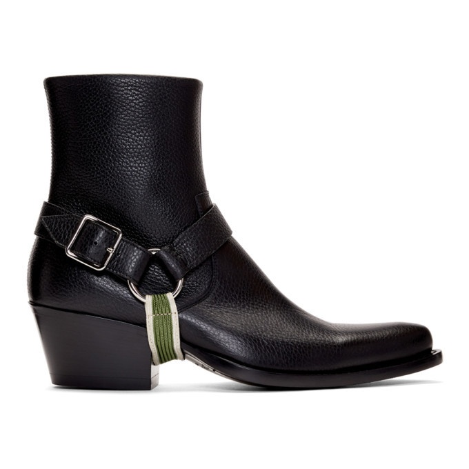 Photo: Calvin Klein 205W39NYC Black Tex Harness Boots