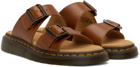 Dr. Martens Tan Josef Leather Buckle Slide Sandals