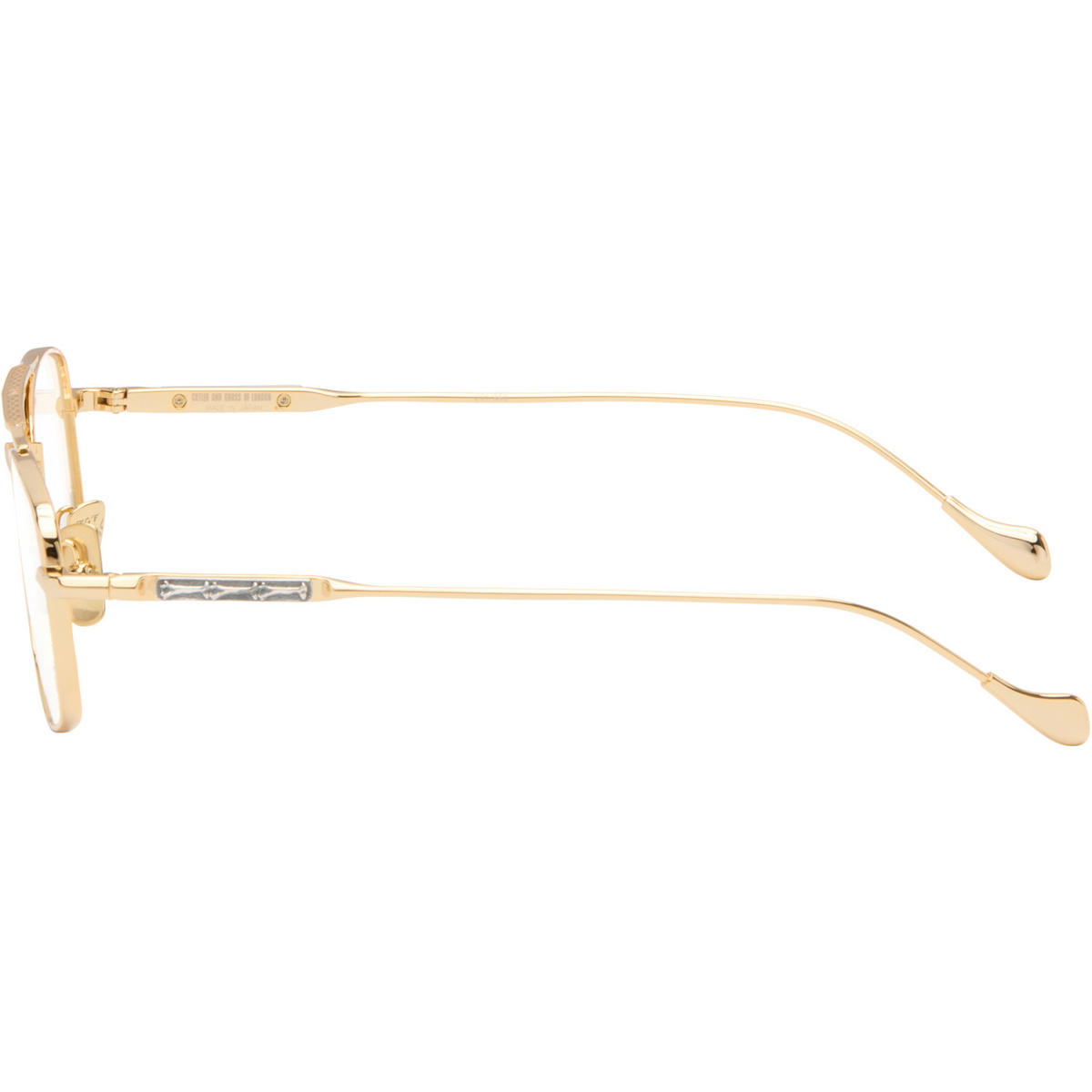 Cutler and Gross Gold The Great Frog Edition Bowie Rectangle Glasses