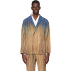 HOMME PLISSÉ ISSEY MIYAKE Brown Paint Brush Close-Up Blazer