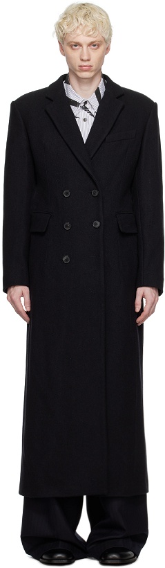Photo: Dries Van Noten Black Double-Breasted Coat