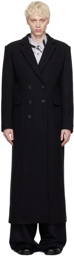 Dries Van Noten Black Double-Breasted Coat