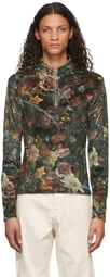 Han Kjobenhavn Multicolor Artwork Sharp Long Sleeve Half-Zip Sweater