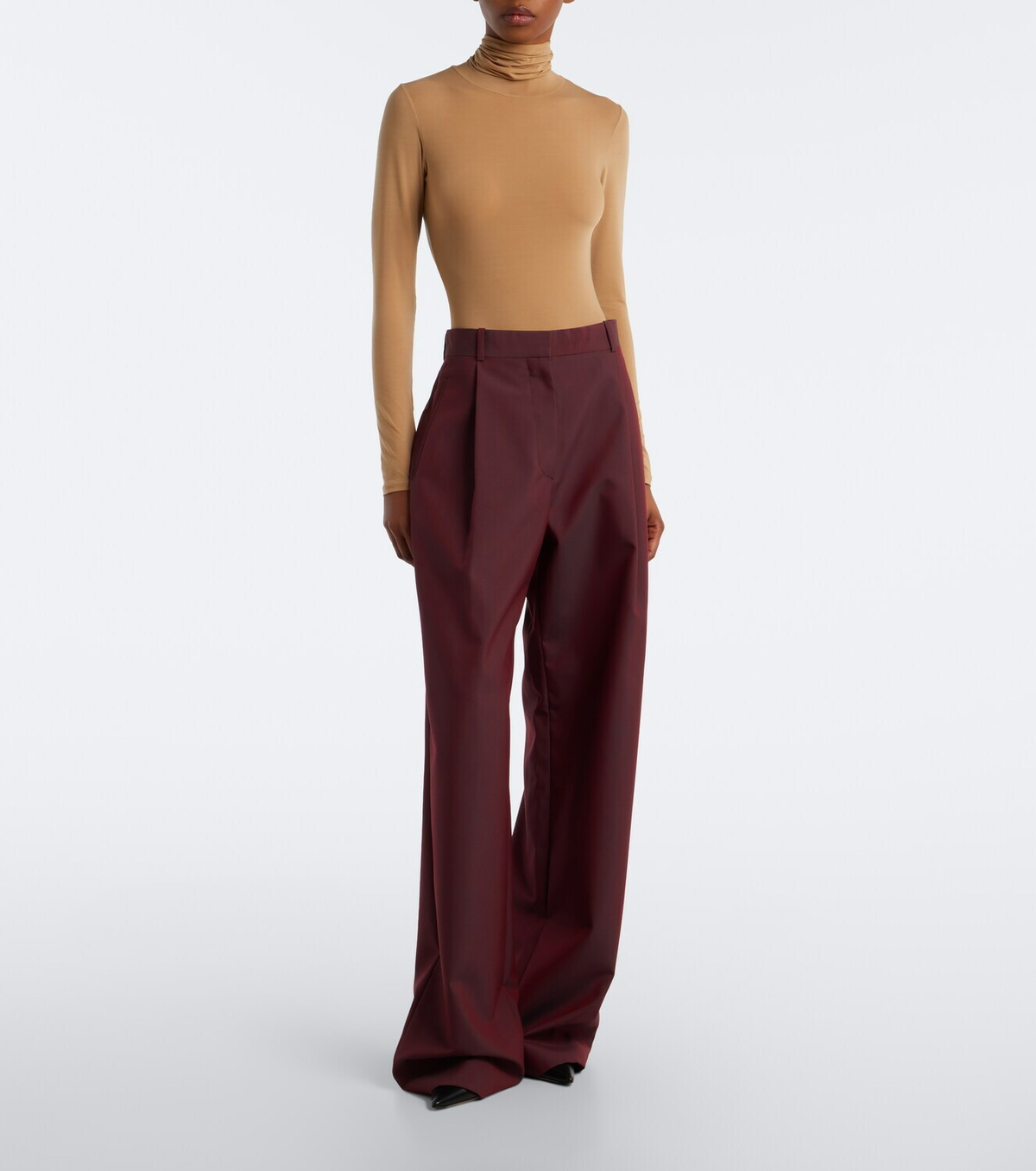 The Row Lowe pleated virgin wool straight pants