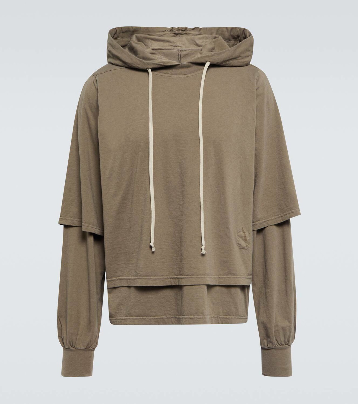 DRKSHDW by Rick Owens Hustler layered cotton jersey hoodie Rick 