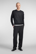 Laneus Knitwear In Black Wool And Polyester