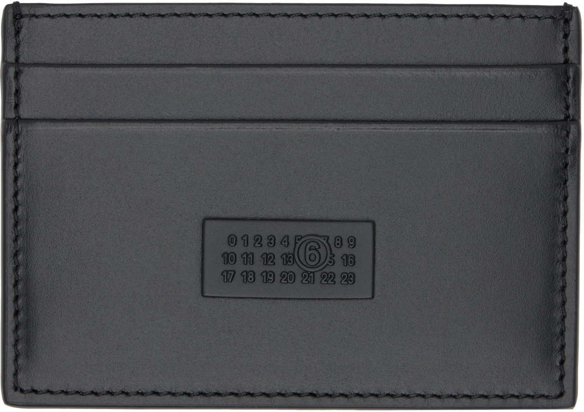 [MM6] Logo Card Holder - Black / ☆送料込☆ MM6 Maison Margiela leather card holder Japanese 6 slg PRM EU