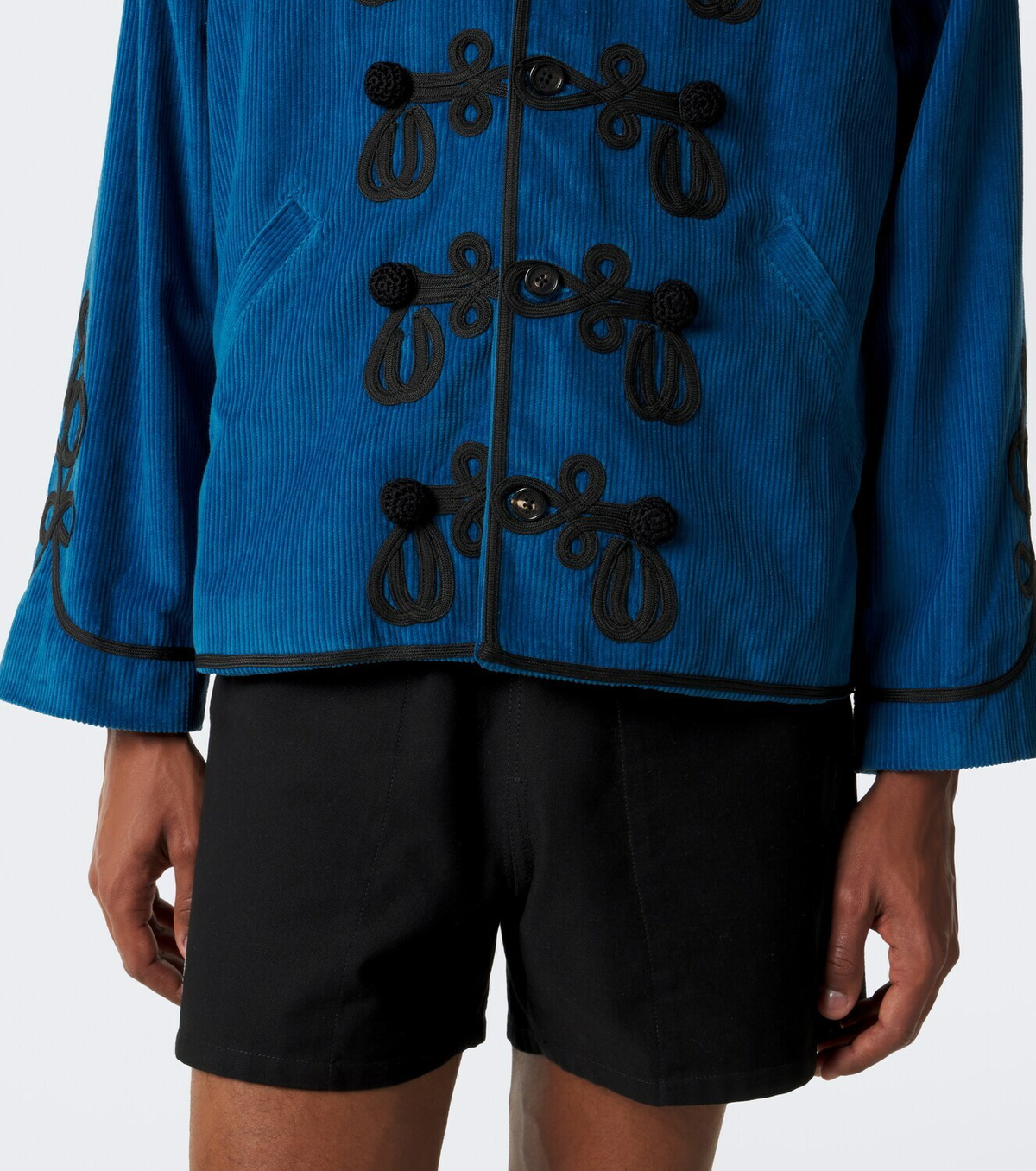 Bode Stagecoach embroidered cotton corduroy jacket