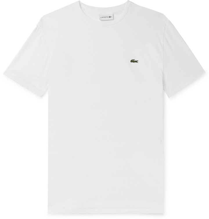 Photo: Lacoste - Logo-Appliquéd Pima Cotton-Jersey T-Shirt - White