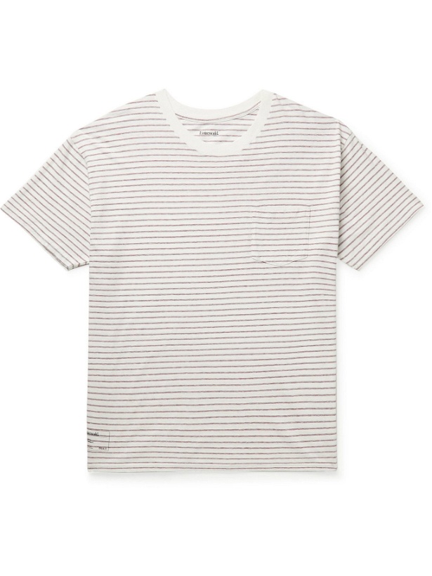 Photo: Entireworld - Striped Recycled Slub Cotton-Jersey T-Shirt - White