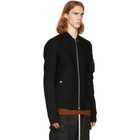 Rick Owens Black Wool Flight Bomber Jacket