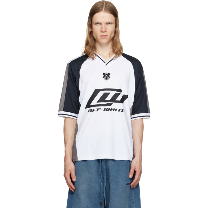 Photo: Off-White White & Black Team Soccer S/S T-shirt