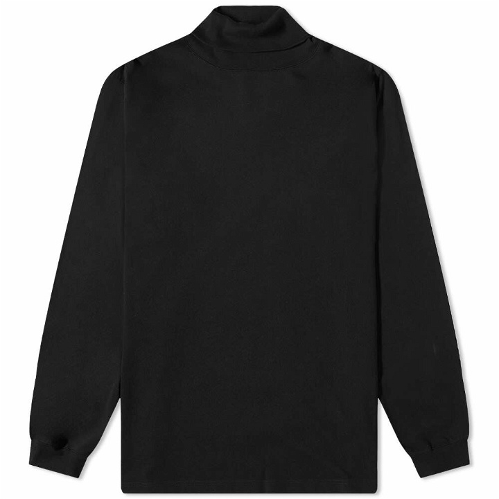 Photo: Beams Plus Men's Long Sleeve Mock Neck T-Shirt in Black