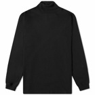 Beams Plus Men's Long Sleeve Mock Neck T-Shirt in Black
