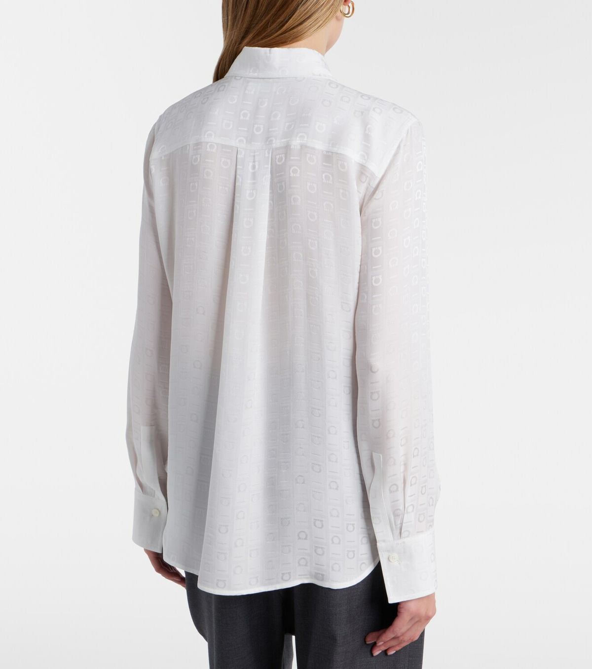 Ferragamo Gancini silk crêpe shirt