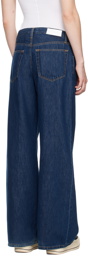 Re/Done Indigo Mid Rise Palazzo Jeans