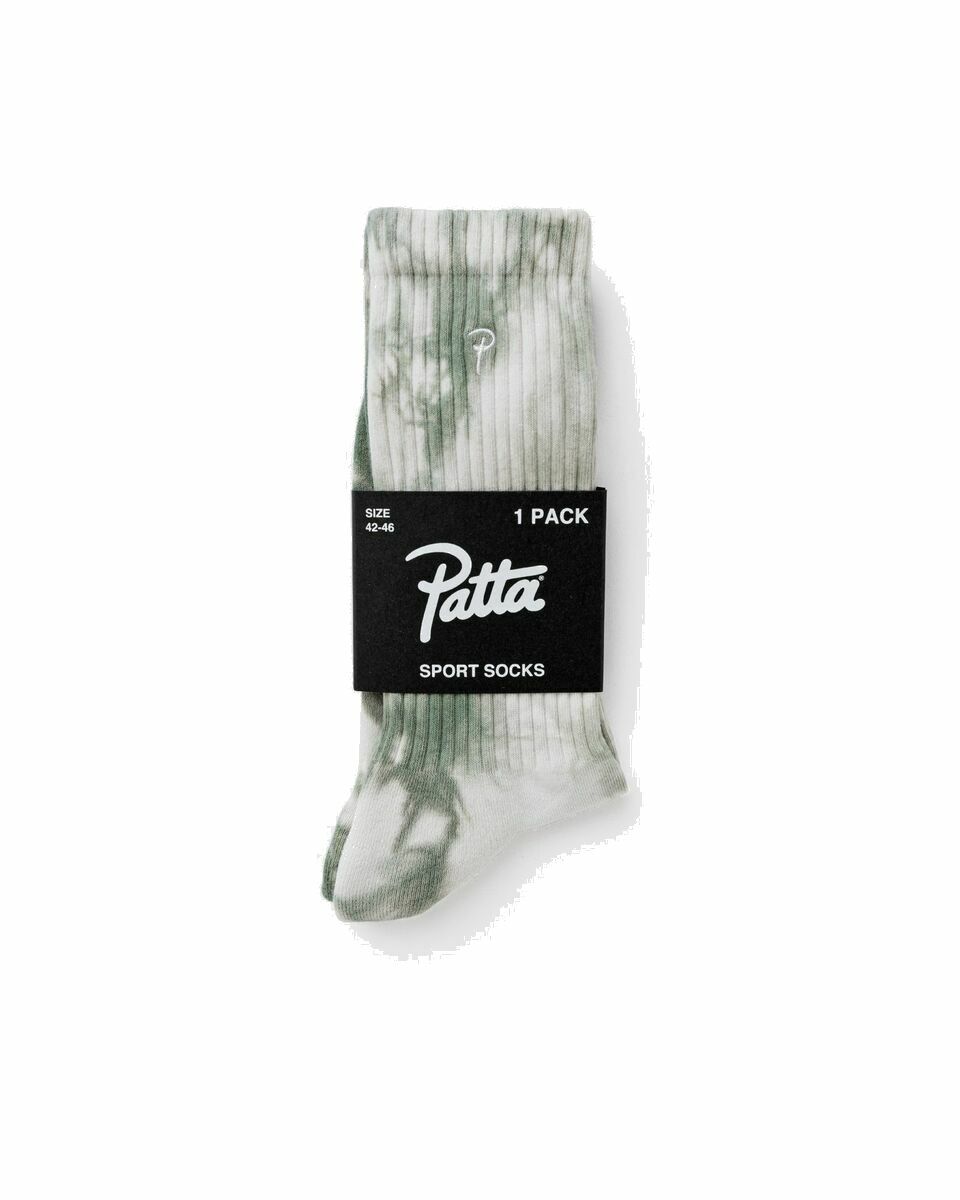 Photo: Patta Swirle Sports Socks Green|Grey - Mens - Socks