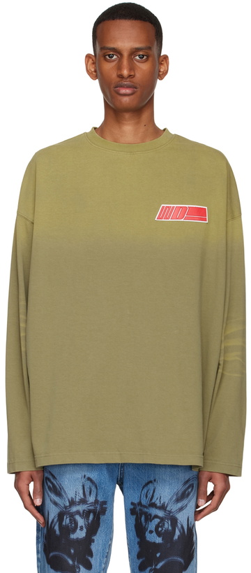 Photo: We11done Khaki Cotton Long Sleeve T-Shirt