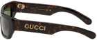 Gucci Tortoiseshell Rectangular Sunglasses