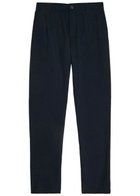 Sunspel Tapered Stretch-wool Trousers Navy