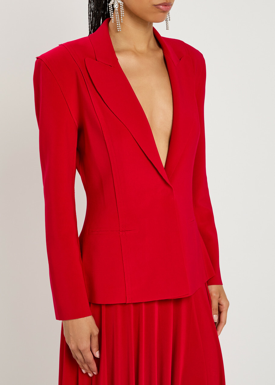 Norma Kamali Stretch-jersey Blazer Red