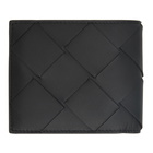 Bottega Veneta Black Maxi Intrecciato Bifold Wallet