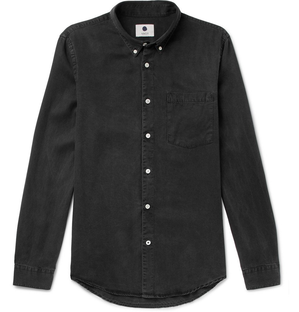 NN07 - Falk Slim-Fit Button-Down Collar Tencel Shirt - Men - Black