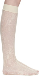 Swedish Stockings Off-White Rosa Lace Knee-High Socks